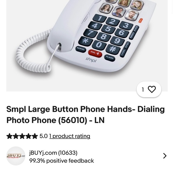 Other - Smpl Large Button Photo Dial Phone in White
